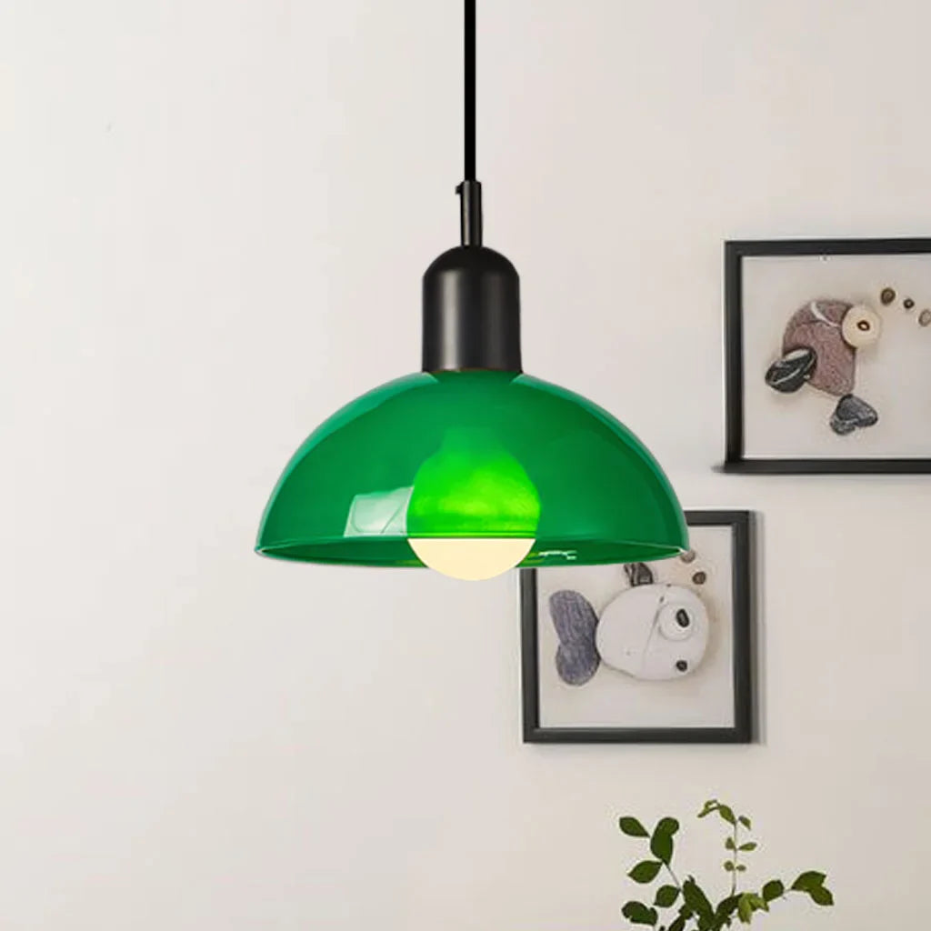 Pendant Light Glass 9.8 in and 11.8 in Colorful Bowl LED Ceiling Lamp for Living Room Dining Room Bedroom Modern Multi-Scene Lighting | Thomler