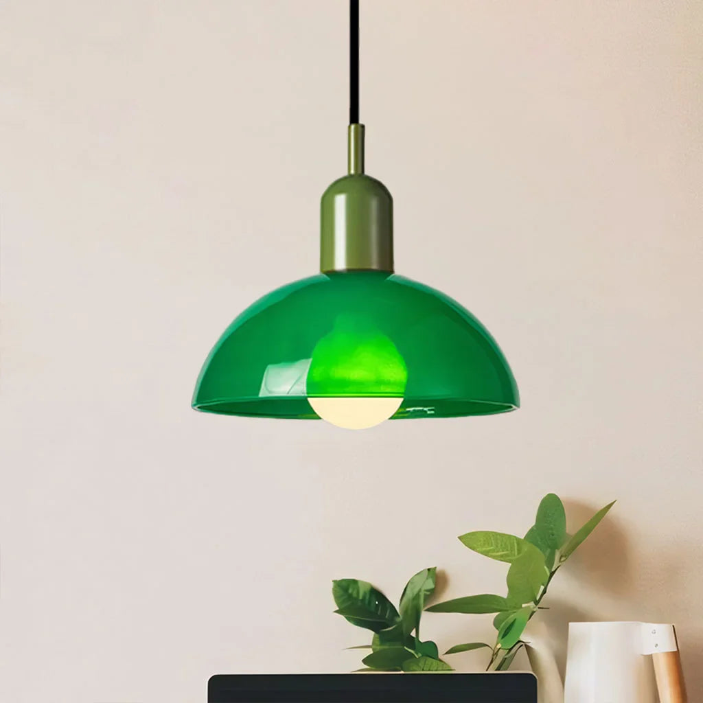 Pendant Light Glass 9.8 in and 11.8 in Colorful Bowl LED Ceiling Lamp for Living Room Dining Room Bedroom Modern Multi-Scene Lighting | Thomler