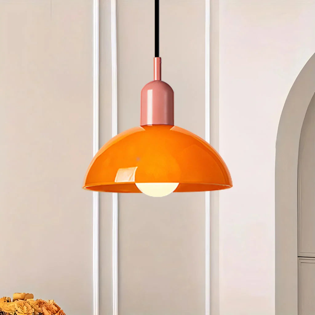 Pendant Light Glass 9.8 in and 11.8 in Colorful Bowl LED Ceiling Lamp for Living Room Dining Room Bedroom Modern Multi-Scene Lighting | Thomler