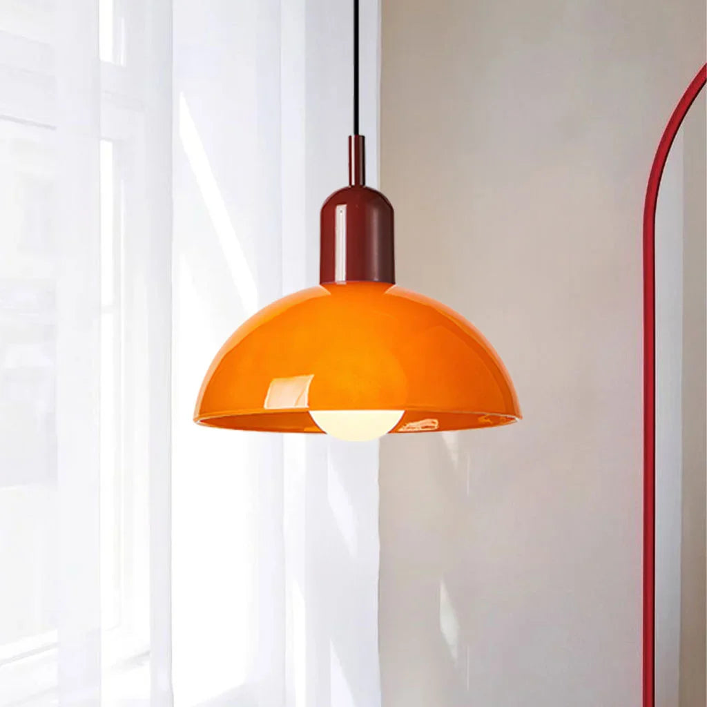 Pendant Light Glass 9.8 in and 11.8 in Colorful Bowl LED Ceiling Lamp for Living Room Dining Room Bedroom Modern Multi-Scene Lighting | Thomler