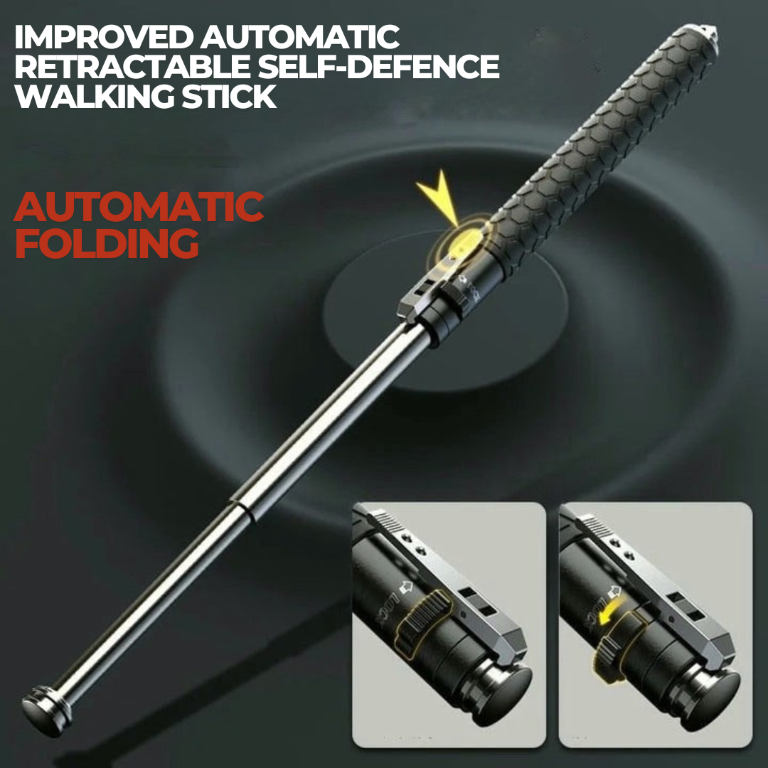 Telescopic Walking Stick with One-Click Deploy for Urban Safety & Trail Support 40-65 Inches Adjustable | Thomler
