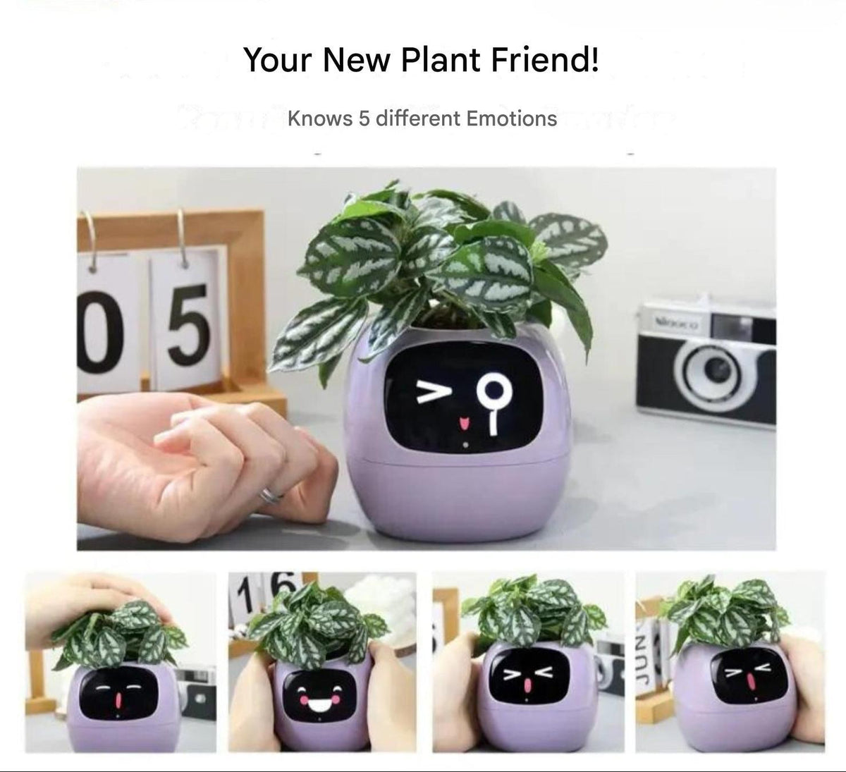 Self-Watering Smart Planter Pot with App Control & Emoji Display for Indoor Plants | Automatic Plant Care System with Water Level Alerts & | Thomler