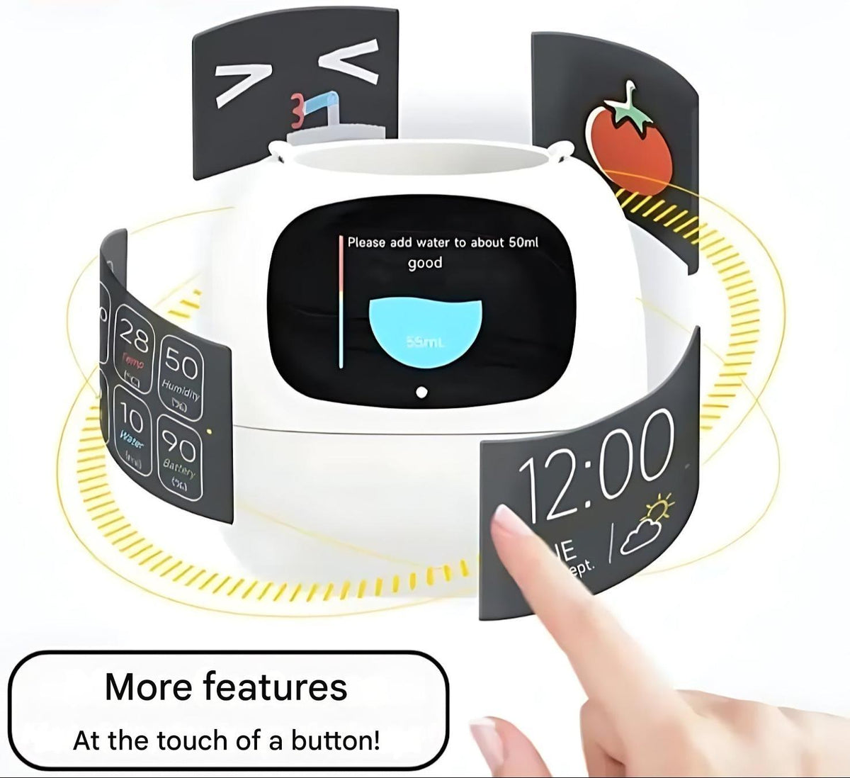 Self-Watering Smart Planter Pot with App Control & Emoji Display for Indoor Plants | Automatic Plant Care System with Water Level Alerts & | Thomler