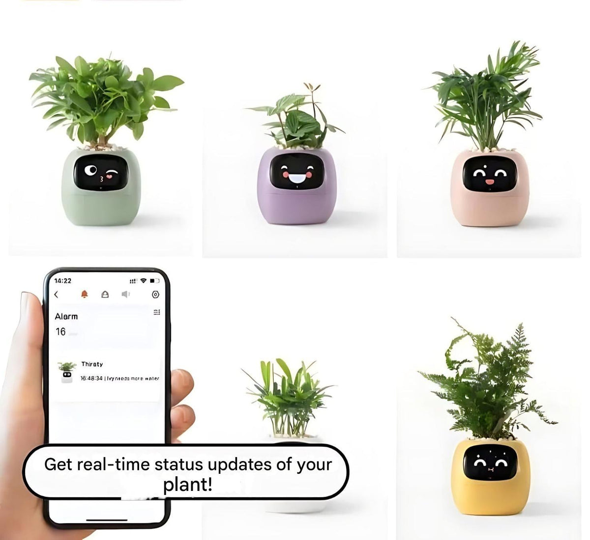 Self-Watering Smart Planter Pot with App Control & Emoji Display for Indoor Plants | Automatic Plant Care System with Water Level Alerts & | Thomler
