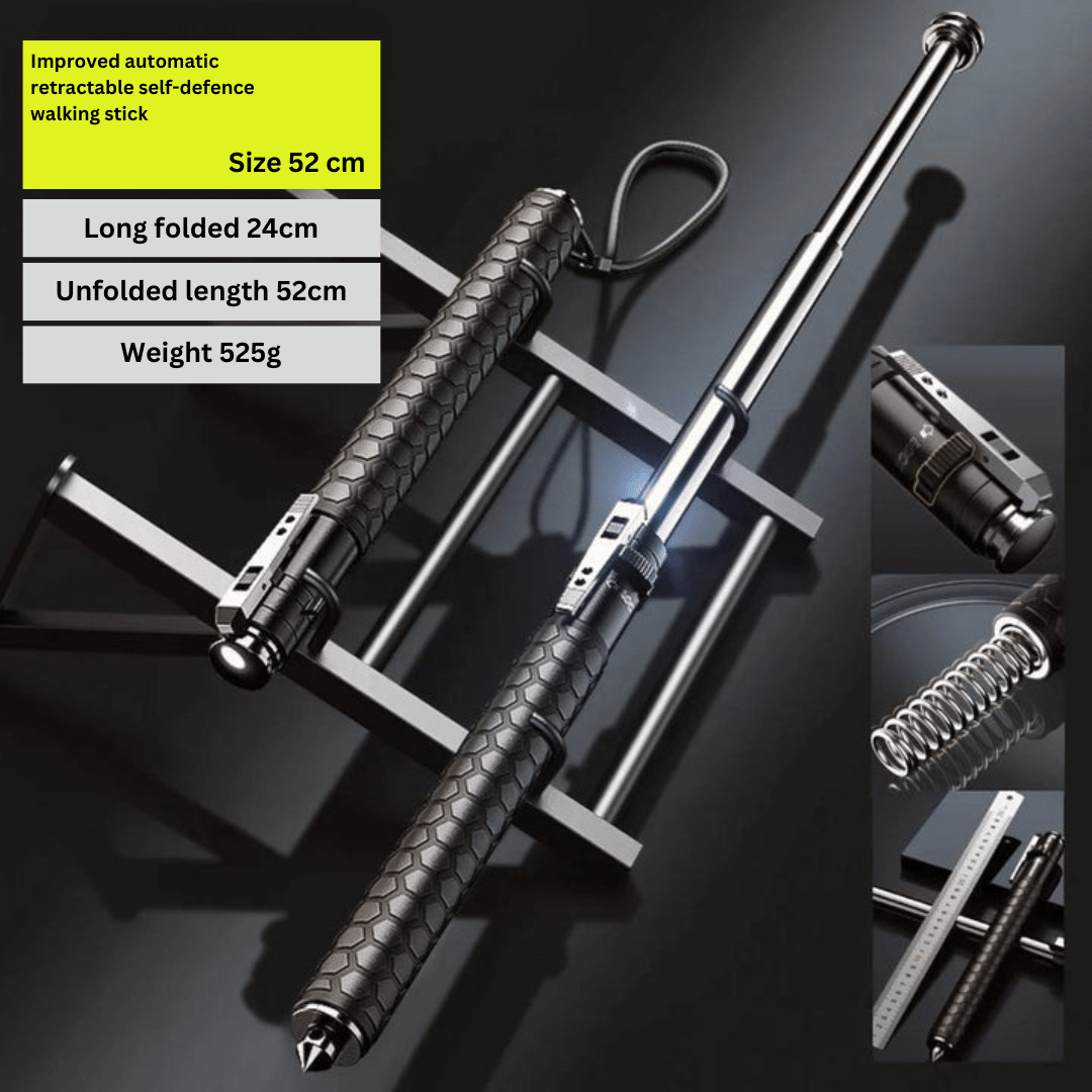 Telescoping Safety Walking Stick with One-Touch Deploy for Hiking & Personal Security | Thomler