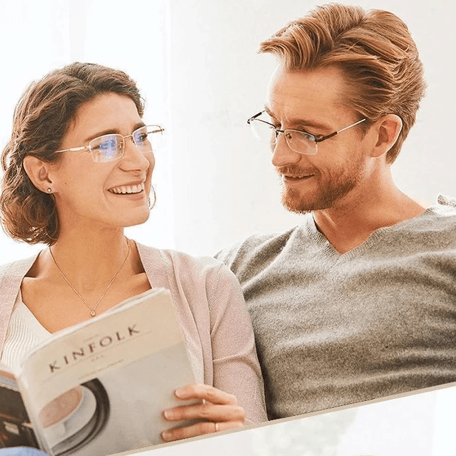 Titanium Multi-Focus Reading Glasses for Near & Distance Vision with Blue Light Filter | Thomler