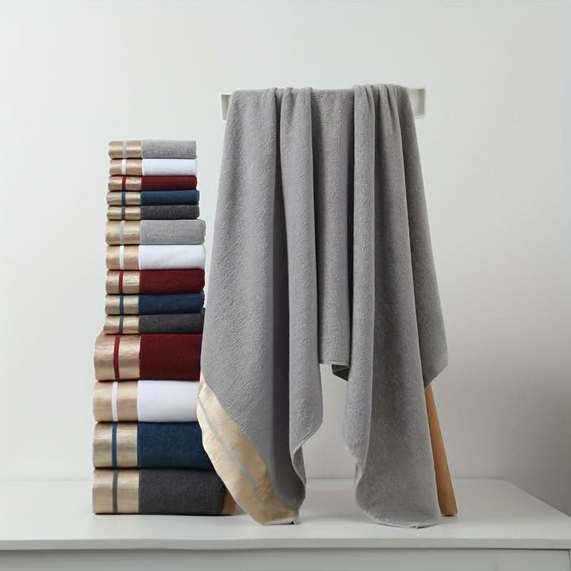 Plush Cotton Bath Towel Set – Ultra-Soft Absorbent Bathroom Towels for Home, Guest Bath, Shower & Spa – Classic Everyday Comfort | Thomler
