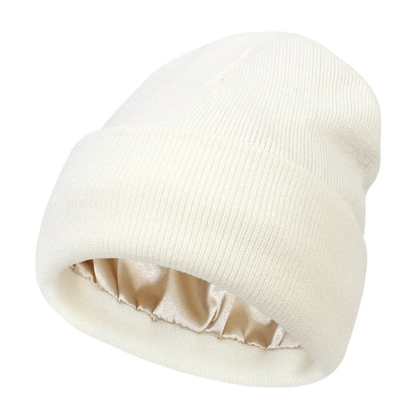 Silk-Lined Winter Beanie for Women – Protects Hair from Frizz, Static & Cold – Soft Wool Hat with Smooth Interior Lining for Everyday Wear | Thomler
