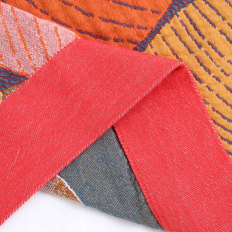 Reversible Cotton Gauze Quilt with Persimmon Pattern - Lightweight Summer Blanket for Bed, Sofa & Travel - Queen, King & Full Sizes | Thomler