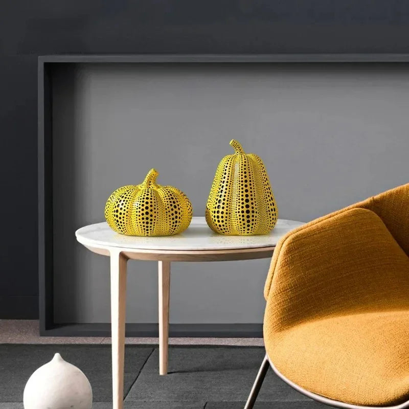 Decorative Ornament Resin 20.5 cm Yellow Living Room Sculpture Pumpkin Pear Owl Bird Modern Art Accent | Thomler
