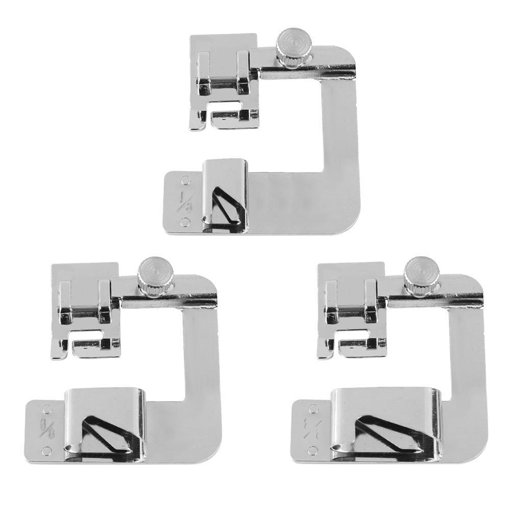 Presser Foot Metal Hemming Set 13.0 mm 19.0 mm 25.0 mm Sewing Machine Rolled Hem Attachment Universal Sewing Accessory | Thomler
