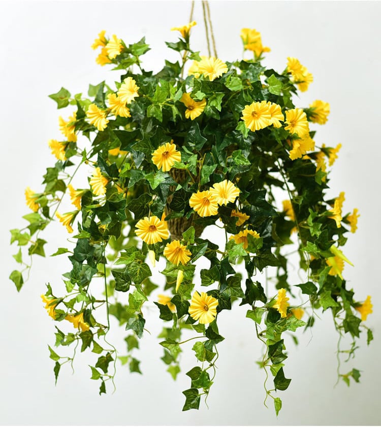 Faux Morning Glory Vine 35 in – 44 Blooms UV-Resistant Artificial Climbing Plant for Fence Porch Indoor Outdoor Décor | Thomler