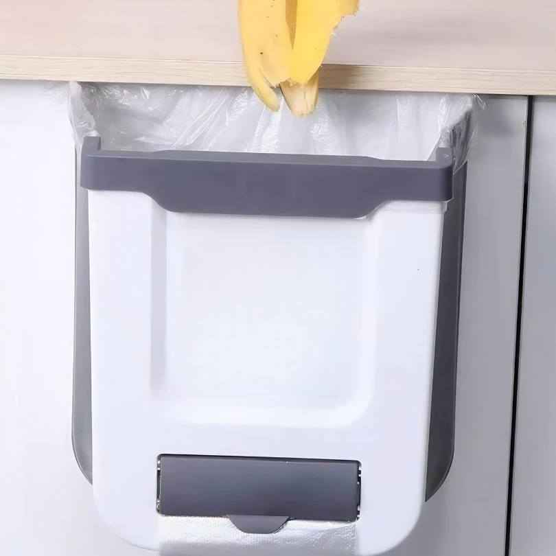 Over-Cabinet Door Waste Bin Organizer – Space-Saving Collapsible Kitchen Trash Holder for Countertop Prep & Cleanup | Thomler