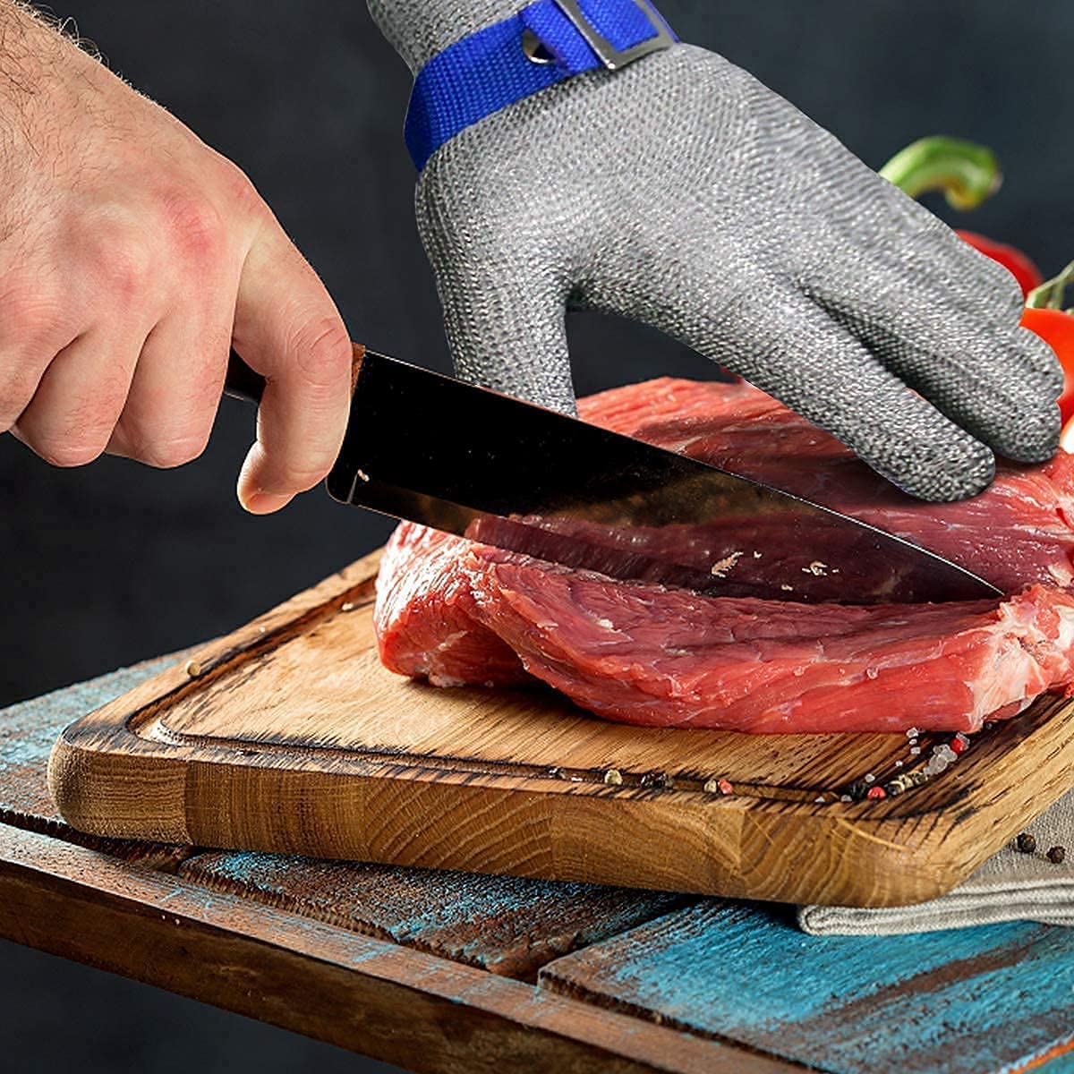 Cut-Resistant Stainless Steel Mesh Safety Glove for Kitchen, Oyster Shucking, Fishing & Food Prep | Thomler