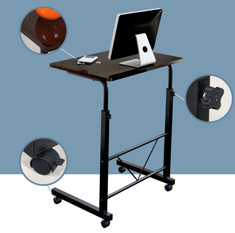 Laptop Table Steel 88.0 cm Height Adjustable Black Home Office Bedside Rolling Desk Workstation | Thomler