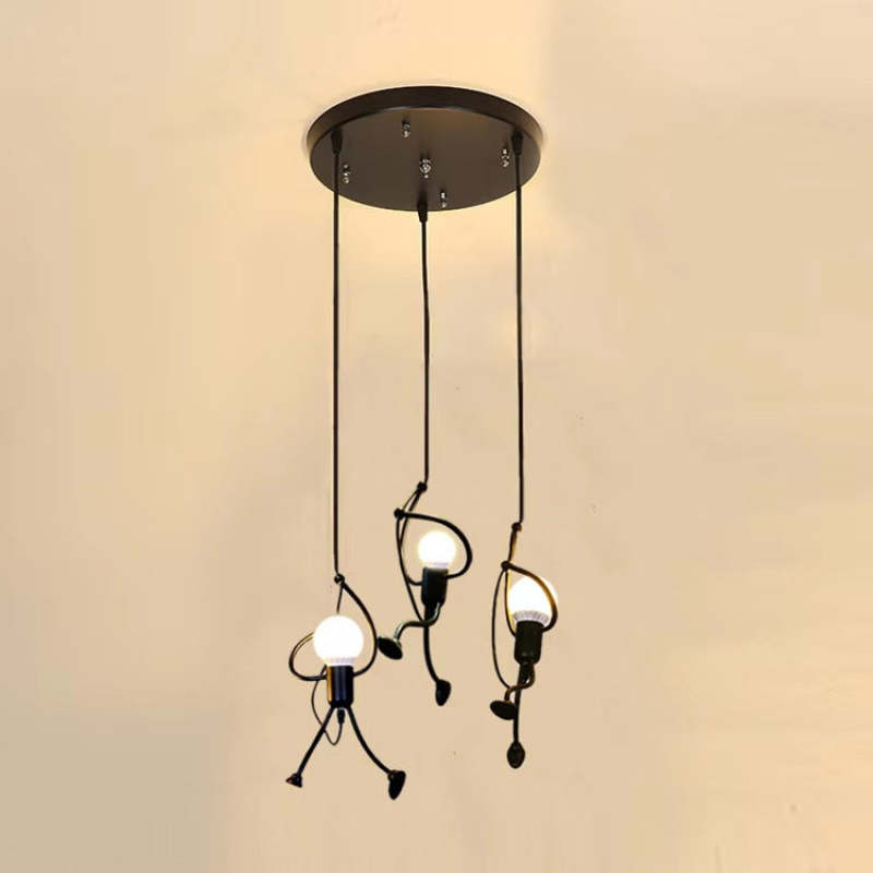 Superhero Silhouette Metal Pendant Light with Adjustable Cable & LED Bulbs | Thomler