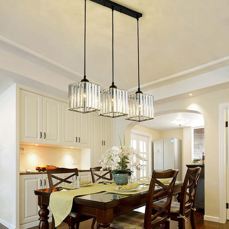 Cylindrical Glass Hanging Fixture with Metal Hardware for Dining Room & Bedroom | Thomler