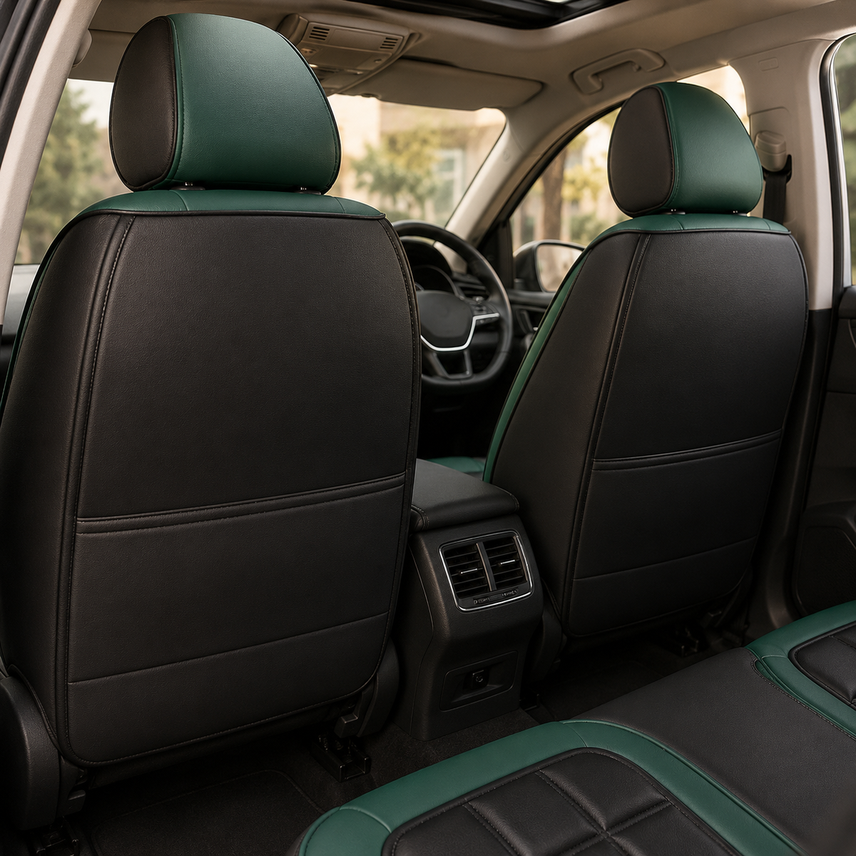 Padded Car Seat Protector Set – 11-Piece Full Coverage with Back Pocket & Airbag Cutout | Thomler