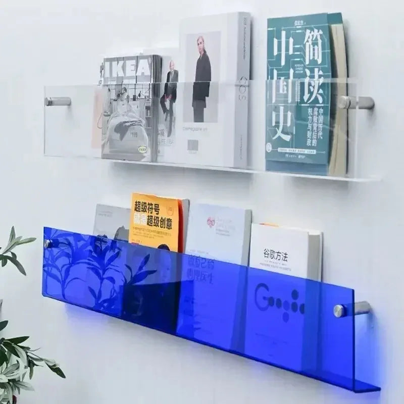 Wall Shelf PVC 80.0 cm 31.5" Floating Magazine Storage Living Room Office Book Display Rack Organiser | Thomler