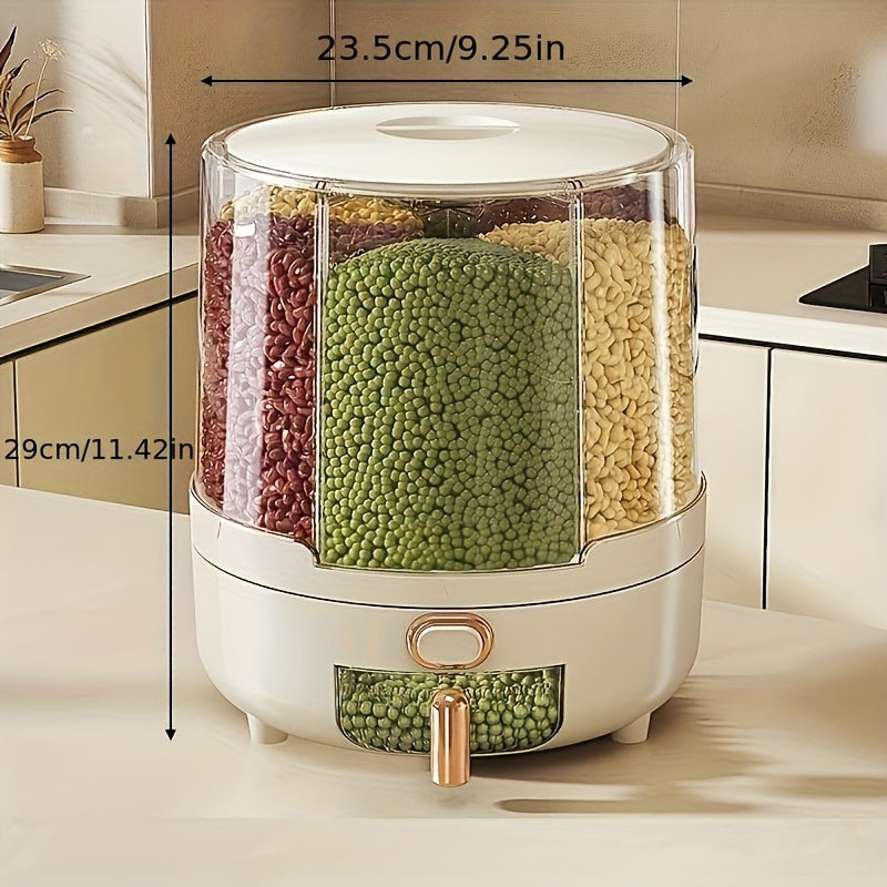 Spin-Top Dry Food Canister Set with Push-Button Dispenser for Rice, Flour, Pasta & Cereal | Kitchen Pantry Organization | Thomler