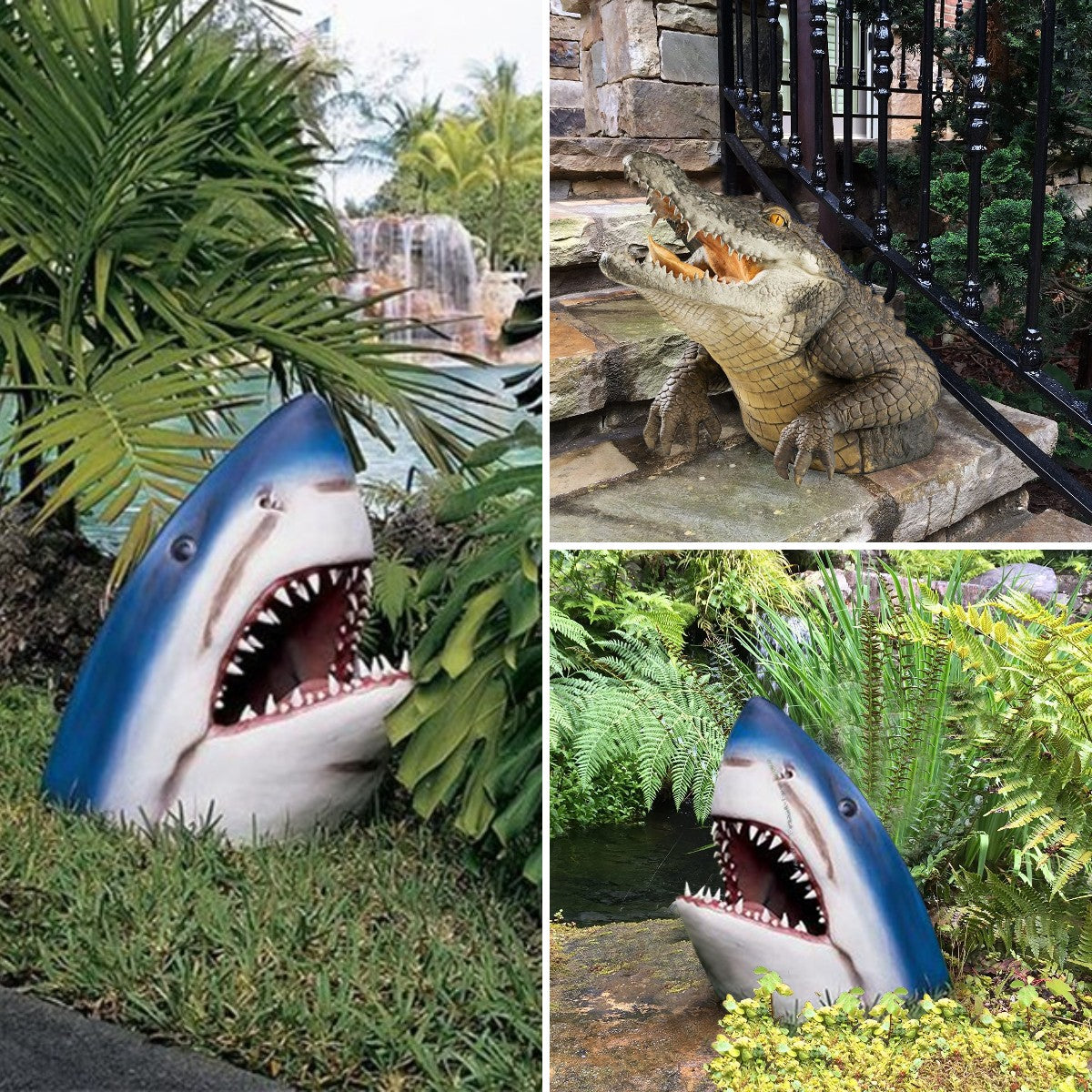 Realistic Reptile Lawn Ornament for Poolside and Yard Display – Handcrafted Resin Sculpture | Thomler