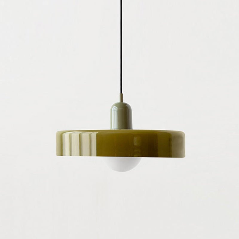 Art Glass Dome Pendant Light Fixture with Adjustable Cord for Kitchen Island Dining Room Bedroom | Modern Round Ceiling Hanging Lamp | Thomler