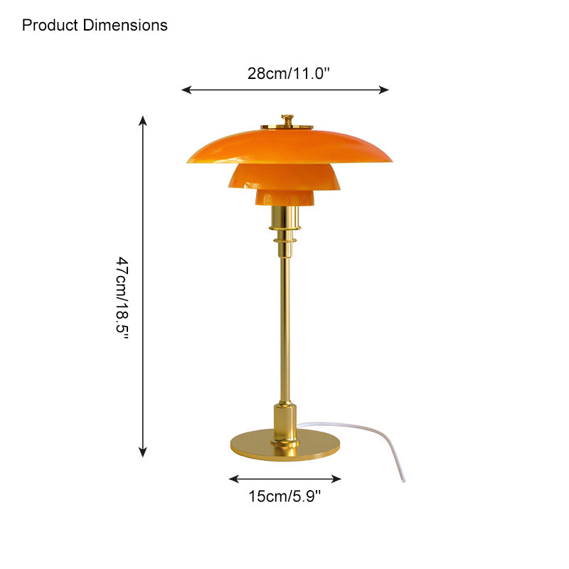 Table Lamp Glass 19 in Desk Bedroom Study 5W Warm Cool White Light | Thomler