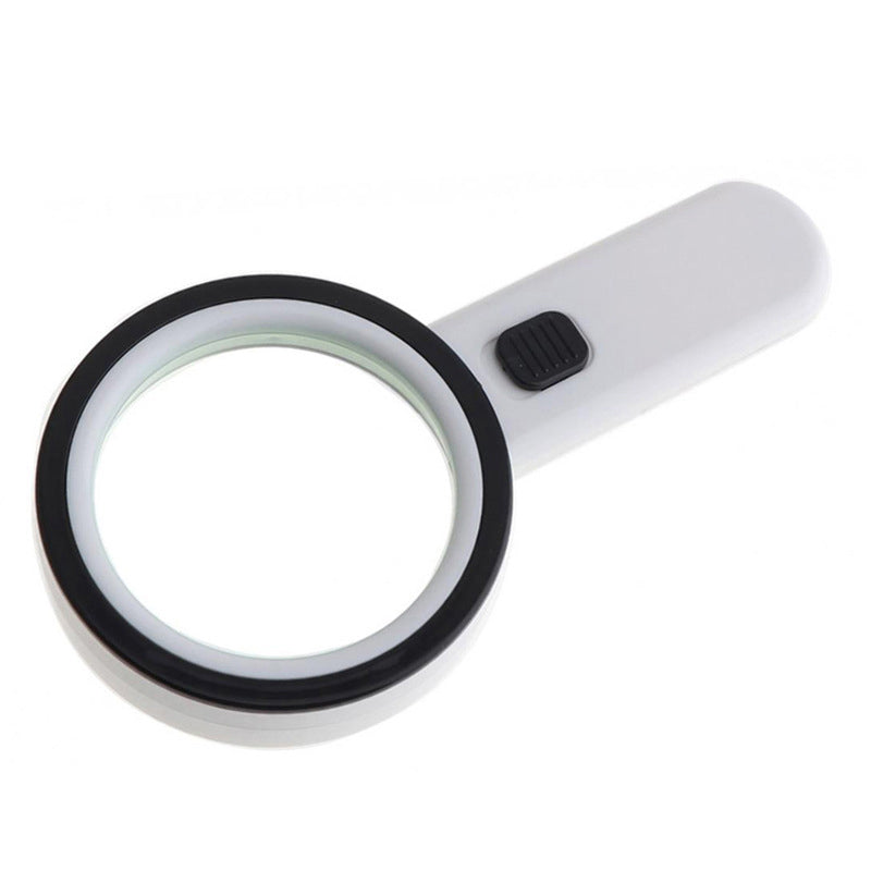 Illuminated Desktop Magnifier with 30X Magnification and 12 LED Lights for Reading Small Print, Labels, Books, Maps, Coins, Jewelry, Hobbies | Thomler