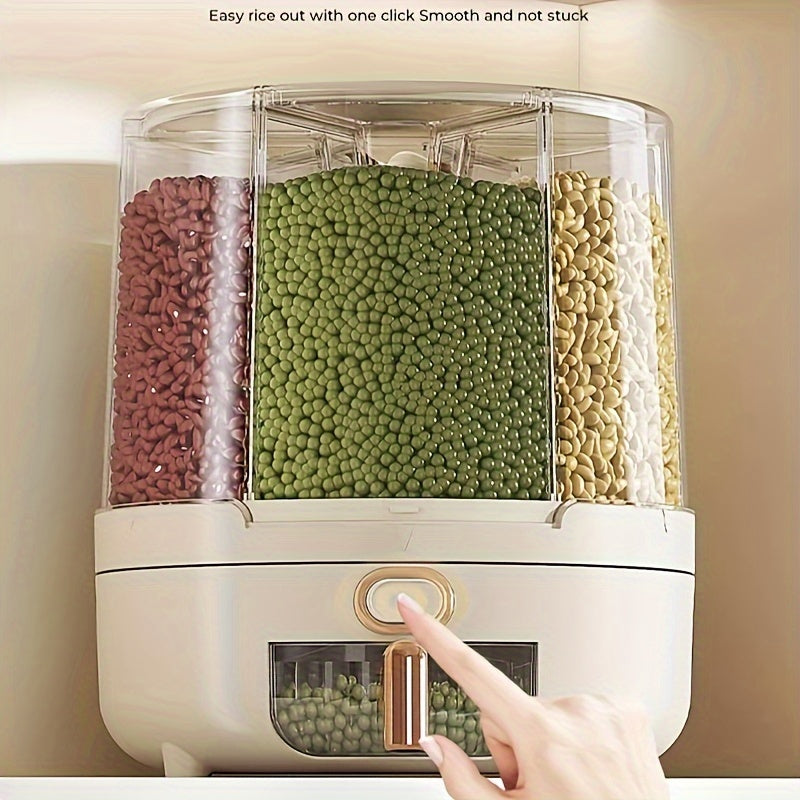 Spin-Top Dry Food Canister Set with Push-Button Dispenser for Rice, Flour, Pasta & Cereal | Kitchen Pantry Organization | Thomler