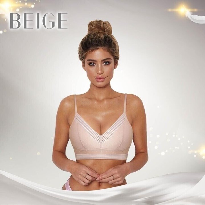 Wireless Supportive Lace Bralette V-Neck Plunge Pullover Style Soft Everyday Comfort Bra for Women | Thomler