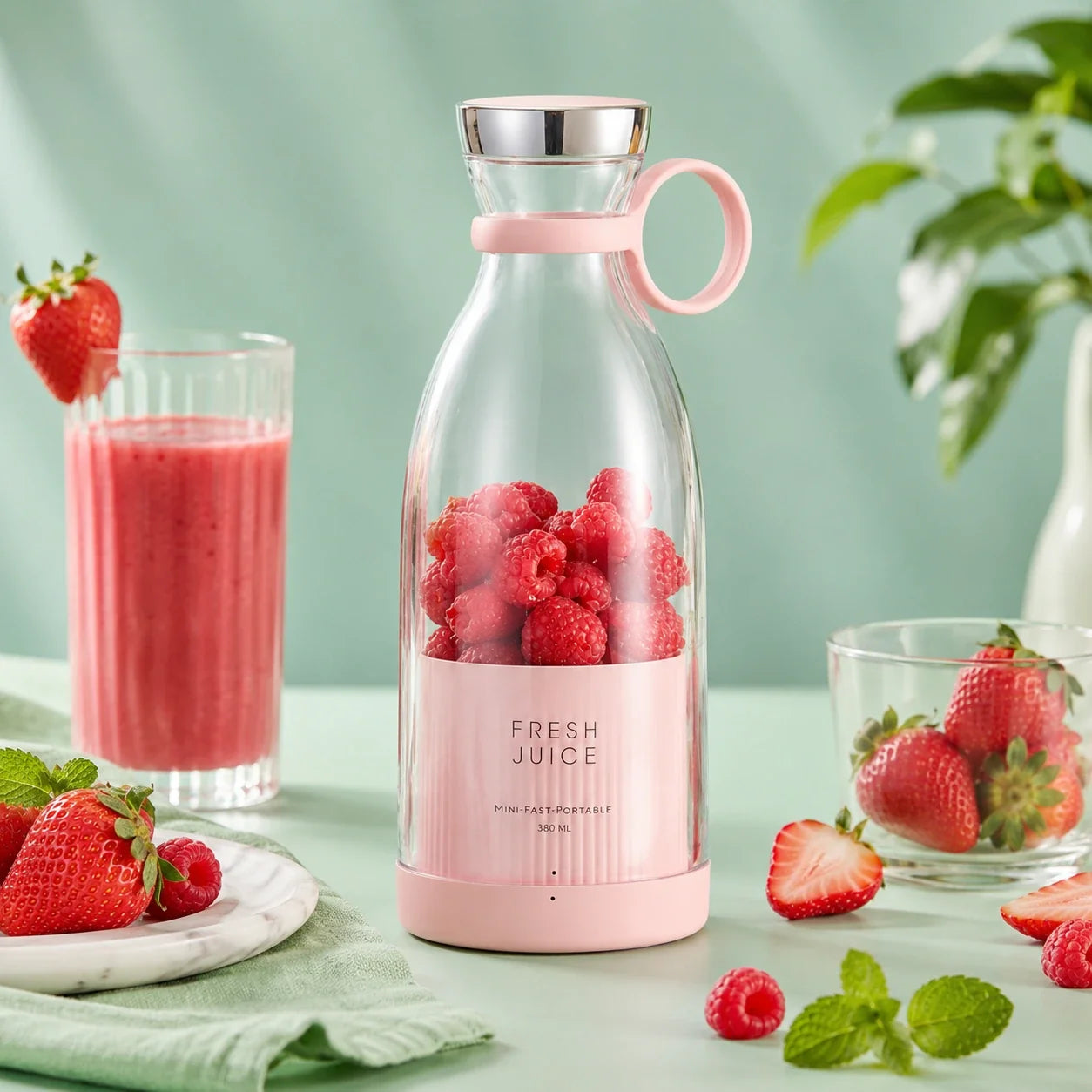 Portable USB Rechargeable Juicing Cup Personal Blender for Smoothies Shakes Fresh Fruit Drinks On-the-Go Mini Blender | Thomler
