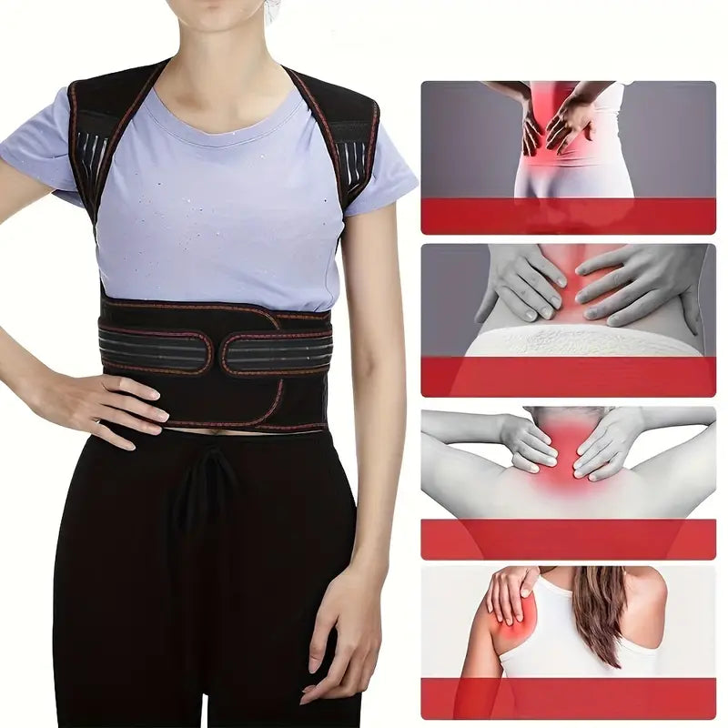 Magnetic Therapy Back Support Belt with Infrared Heat & Posture Correction | Thomler