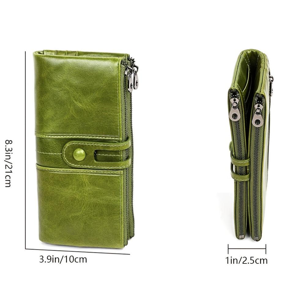 Slim Leather Wallet for Women with Zipper Coin Pocket & Multiple Card Slots | RFID Blocking Compact Bifold Organizer for Everyday Use | Thomler