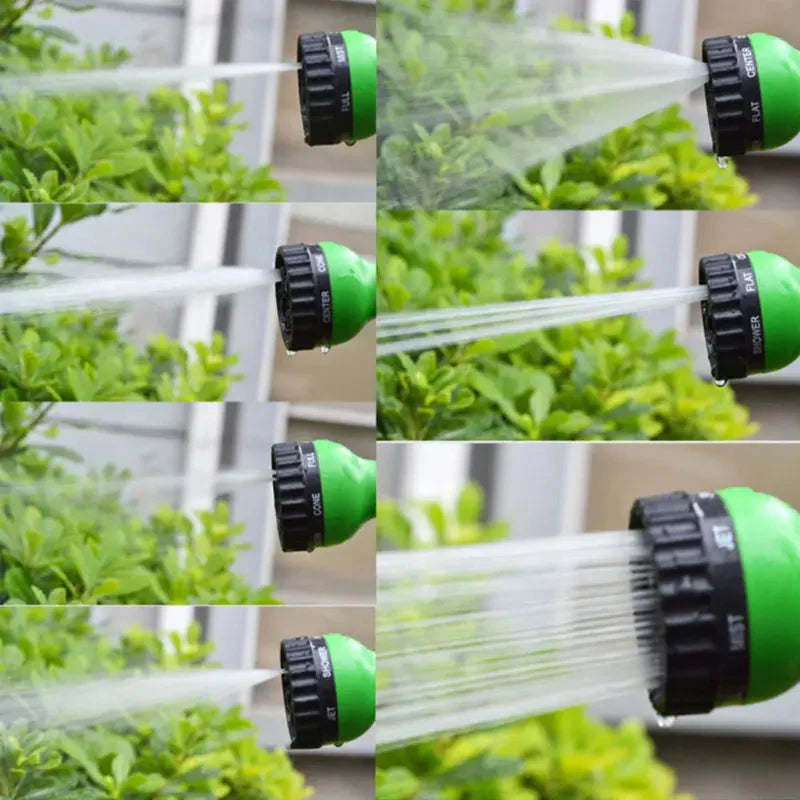 3-fach dehnbarer Gartenschlauch 7,5–60 m mit 7-Funktions-Sprühpistole