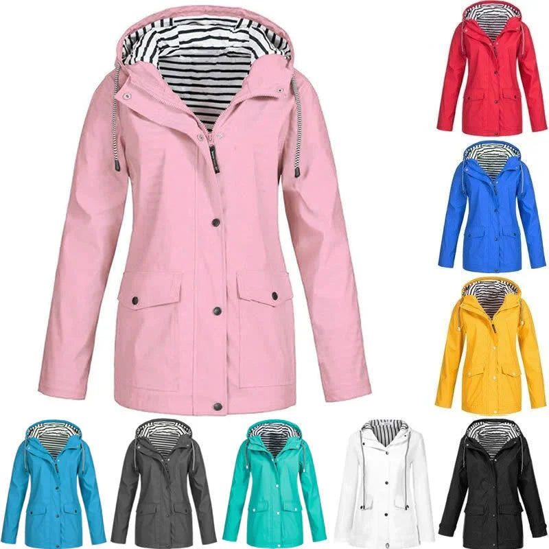 Women's Hooded Long Raincoat – Windproof All-Weather Jacket for Work, Travel & Everyday | Thomler