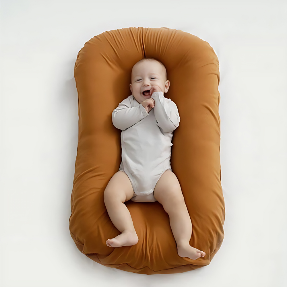Infant Support Cushion with Breathable Cotton Blend for Newborns, Ergonomic Baby Lounger for Sleep and Play, Portable Nursery Pillow | Thomler