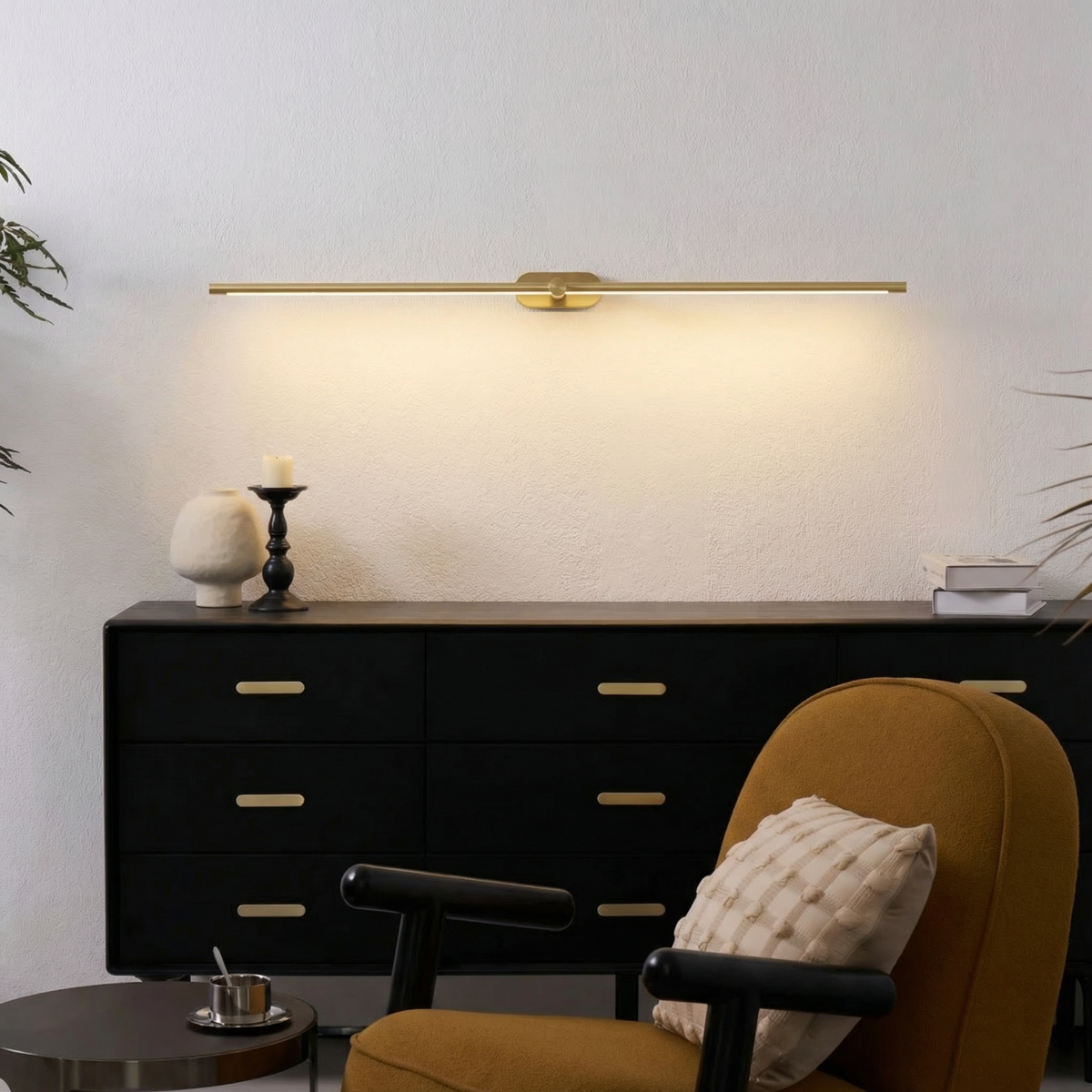 LED Vanity Light Bar for Bathroom Mirror – Minimalist Metal Wall Sconce with Warm White Lighting | Thomler