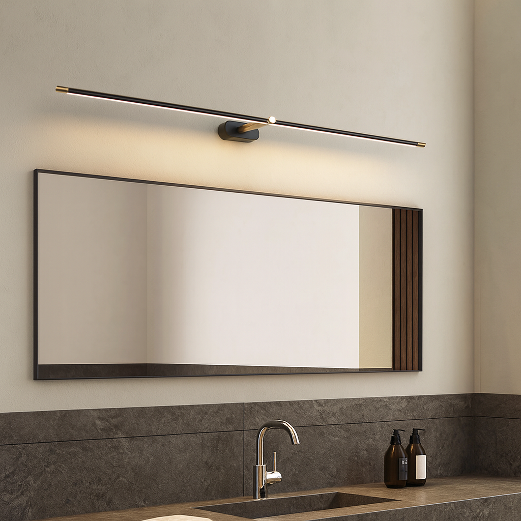 LED Vanity Light Bar for Bathroom Mirror – Minimalist Metal Wall Sconce with Warm White Lighting | Thomler