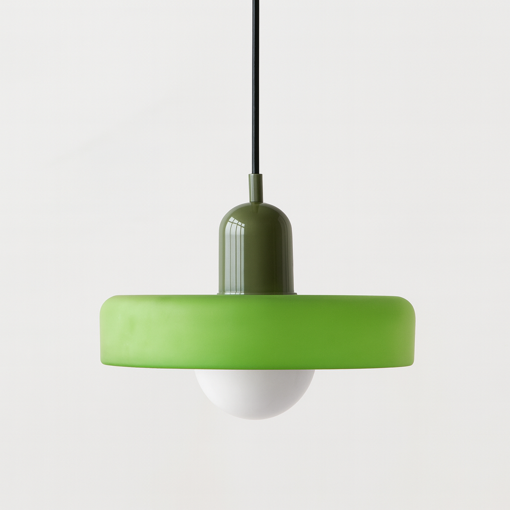 Jewel-Toned Glass Pendant Light with Adjustable Cord – Mid-Century Modern Hanging Fixture for Kitchen Island, Dining Table & Reading Nook | Thomler