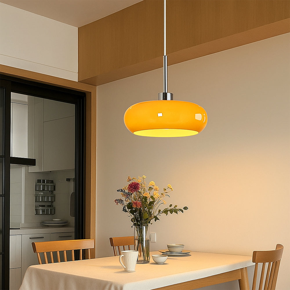 Modern Dome Glass Pendant Light with Adjustable Cord for Dining Room Kitchen Island Breakfast Bar – Geometric Minimalist Ceiling Fixture | Thomler