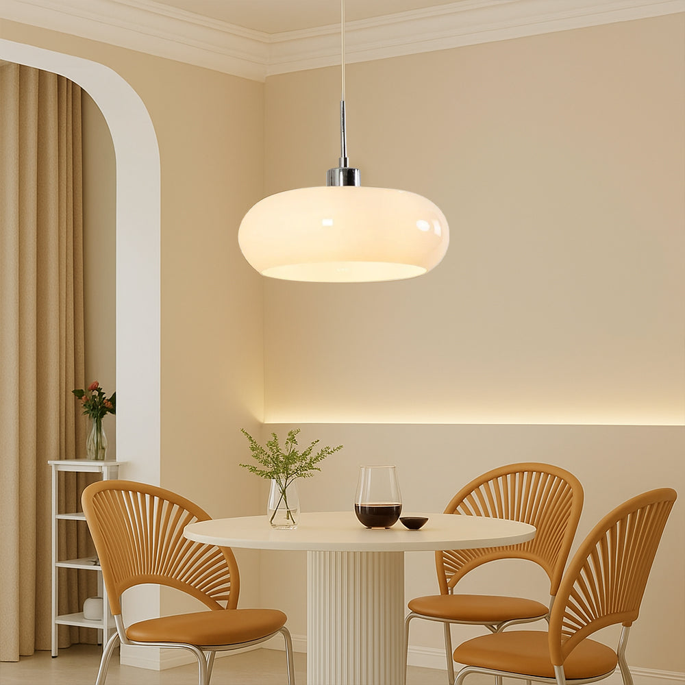 Modern Dome Glass Pendant Light with Adjustable Cord for Dining Room Kitchen Island Breakfast Bar – Geometric Minimalist Ceiling Fixture | Thomler