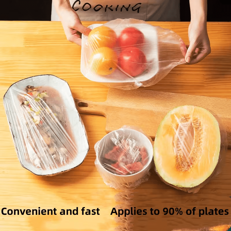 Stretchy Food Storage Covers for Plates & Bowls – 1000-Pack Disposable PE Lids for Kitchen, Fridge & Meal Prep | Thomler