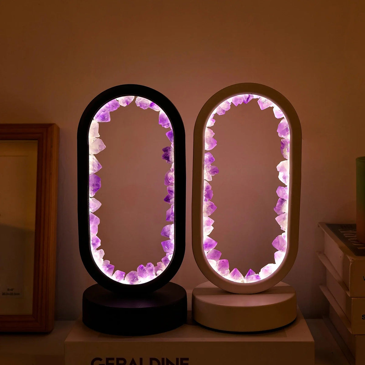Genuine Crystal Stone Mood Lamp for Relaxation & Meditation, Handcrafted Mineral Accent Light for Home Décor | Thomler