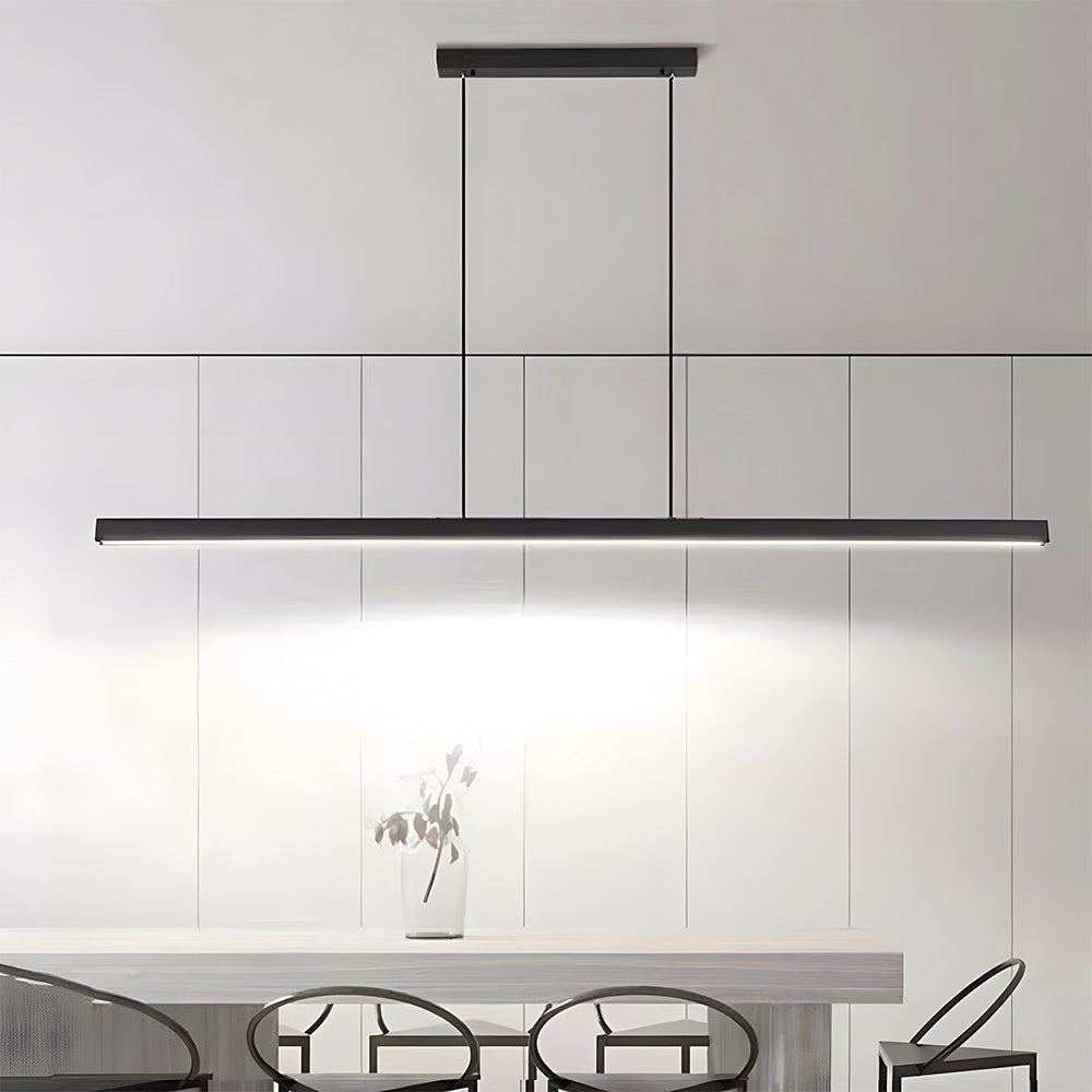 Pendant Light Metal LED 120.0 cm Black Kitchen Island Dining Table Linear Hanging Ceiling Lamp Adjustable Scandinavian Minimalist | Thomler
