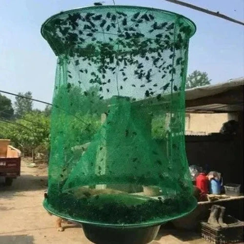 Outdoor Hanging Fly Catcher Trap with Natural Bait Compartment for Yards Barns Patios | Chemical-Free Pest Control Solution | Thomler