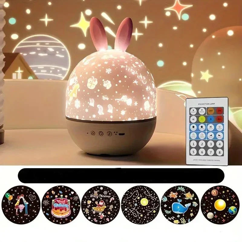 Star & Ocean Projection Night Light for Kids with Music & Remote Control | Rechargeable Galaxy Projector for Nursery Bedroom | Soothing | Thomler
