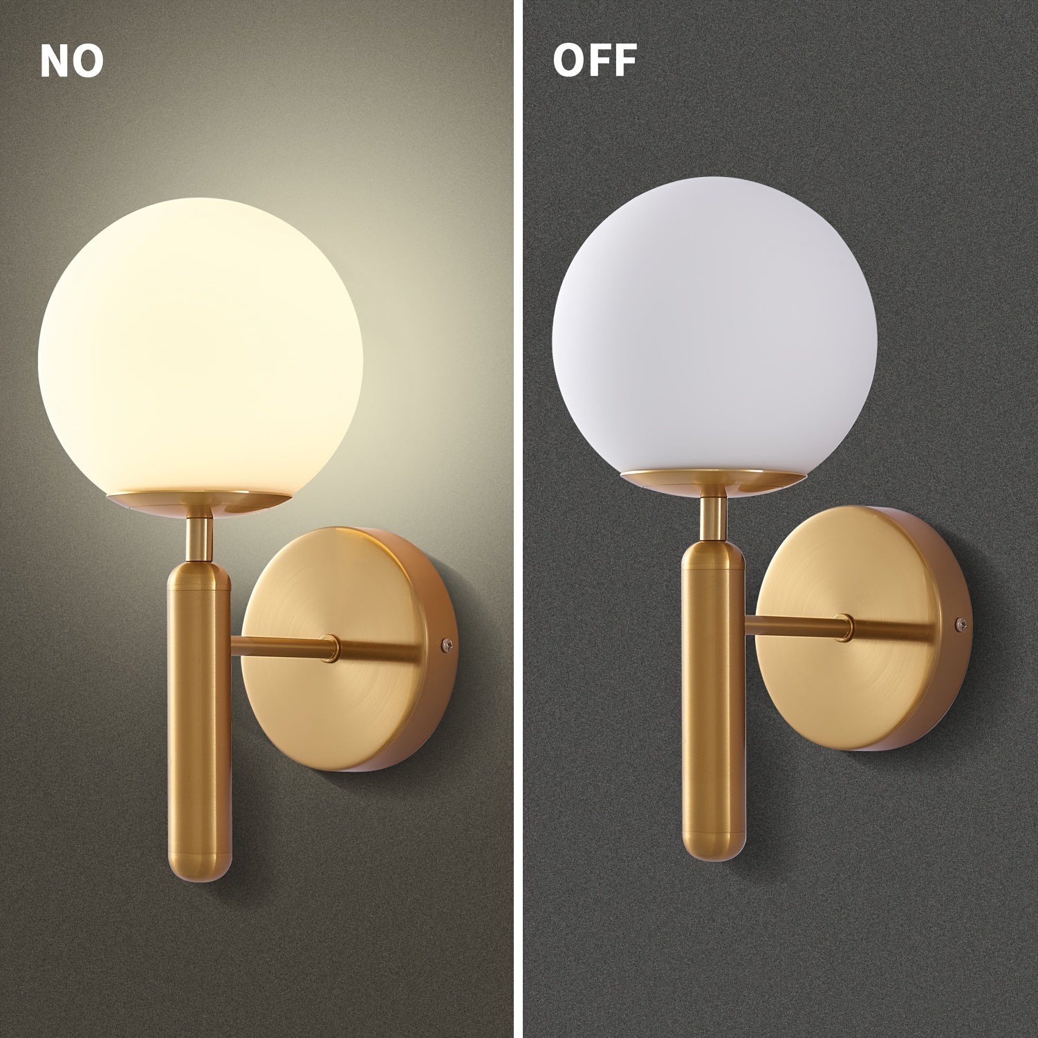 Semi-Flush Spherical Wall Light with Frosted Shade | Metal Sconce for Bedroom, Bathroom & Hallway | Hardwired G9 Socket 110V-240V | Modern | Thomler
