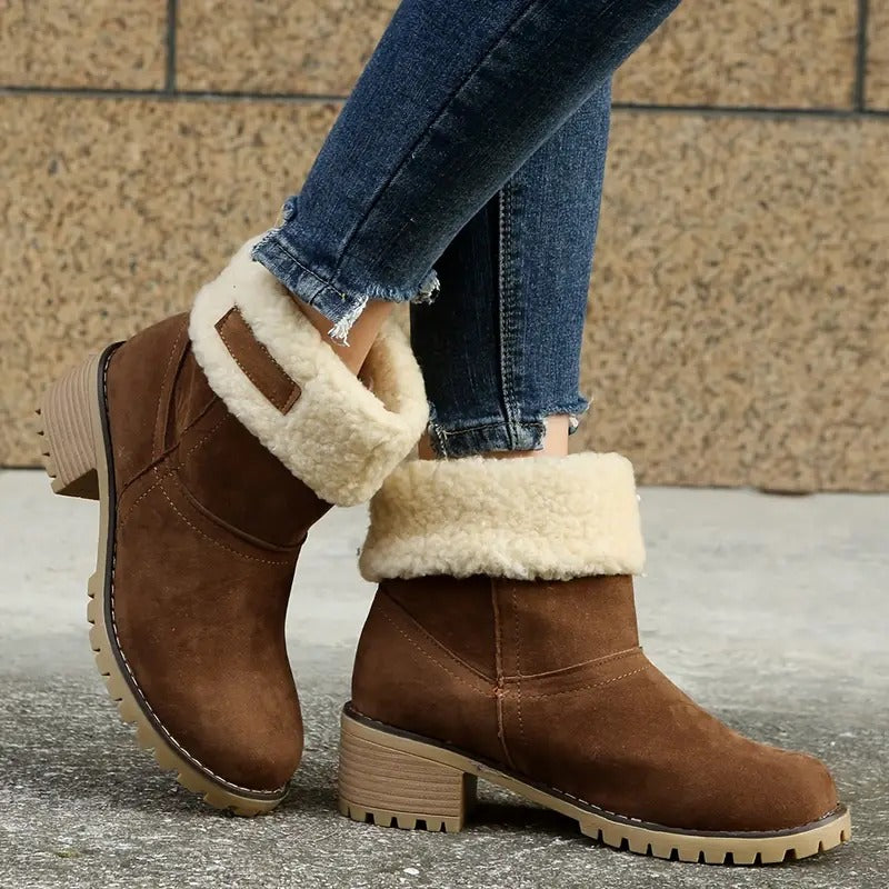 Women's Block Heel Ankle Boots with Arch Support – Lightweight Cushioned Footwear for All-Day Comfort | Thomler