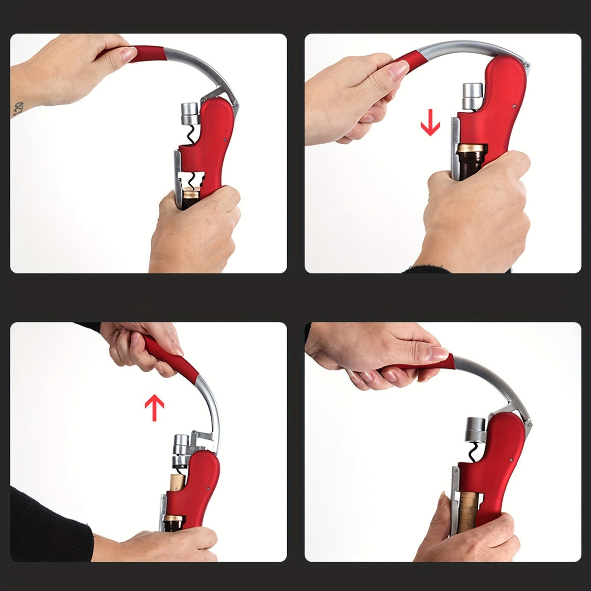 Lever-Action Wine Opener – Professional Corkscrew for Easy Bottle Opening at Home or in Restaurants | Thomler