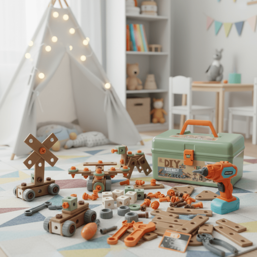 Toy Tool Set ABS Plastic 198 Piece Creative Building Role Play Motor Skills Construction Kit Rechargeable Educational Toy | Thomler